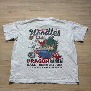 Oversized Dragon Ramen Noodles Graphic Tee Distressed S